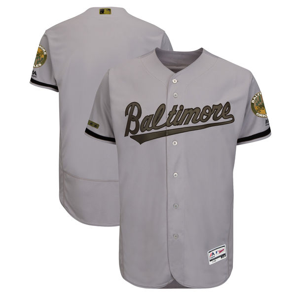 Men's Baltimore Orioles Blank Gray 2018 Memorial Day Flexbase Stitched MLB Jersey